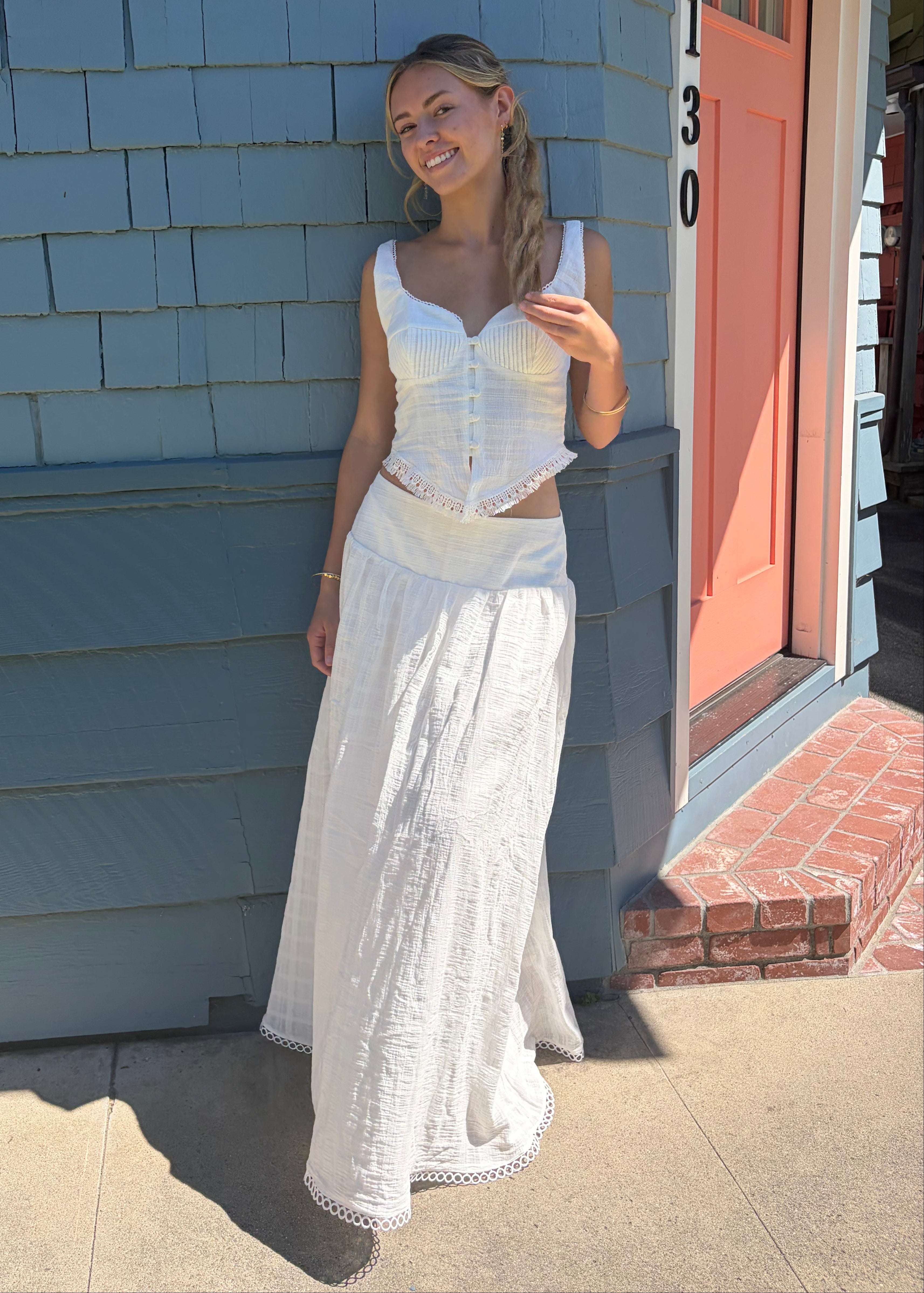 White corset tank top – Xandra Swimwear, LLC