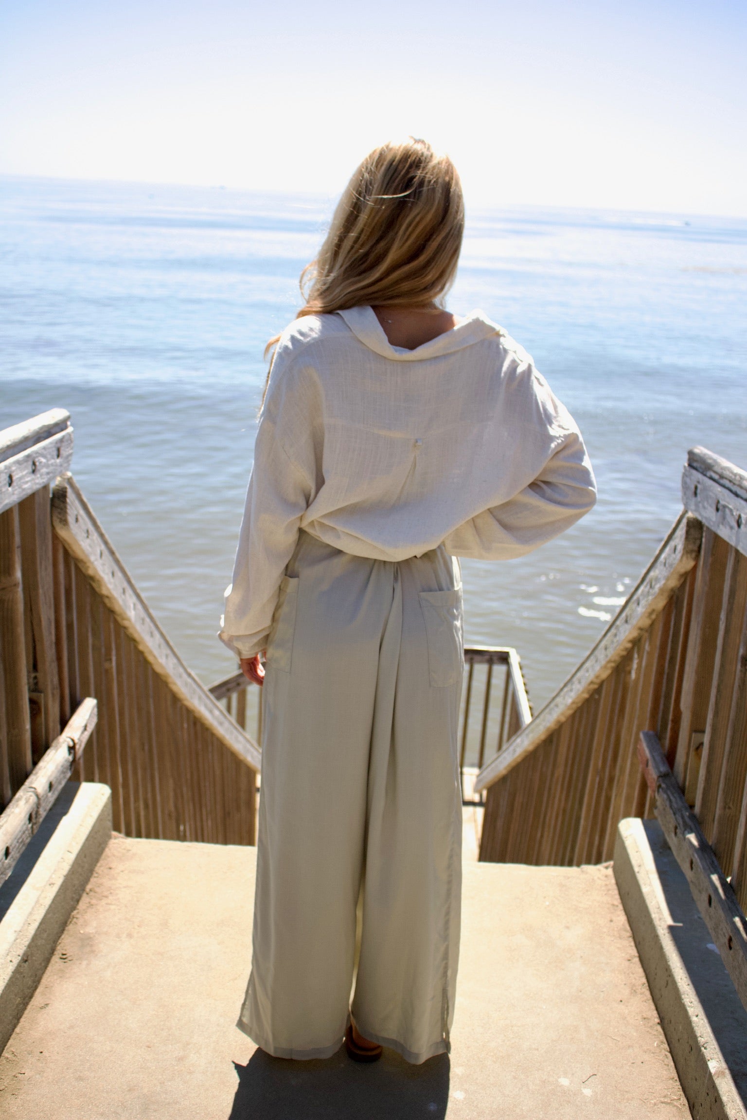 Wide leg gray pants