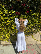 Short wide leg cotton pants in White