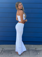 Strapless bandeau style crop top in White