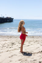 Short mesh wrap sarong in red