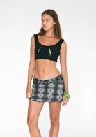 Snake Print Mini Skirt 