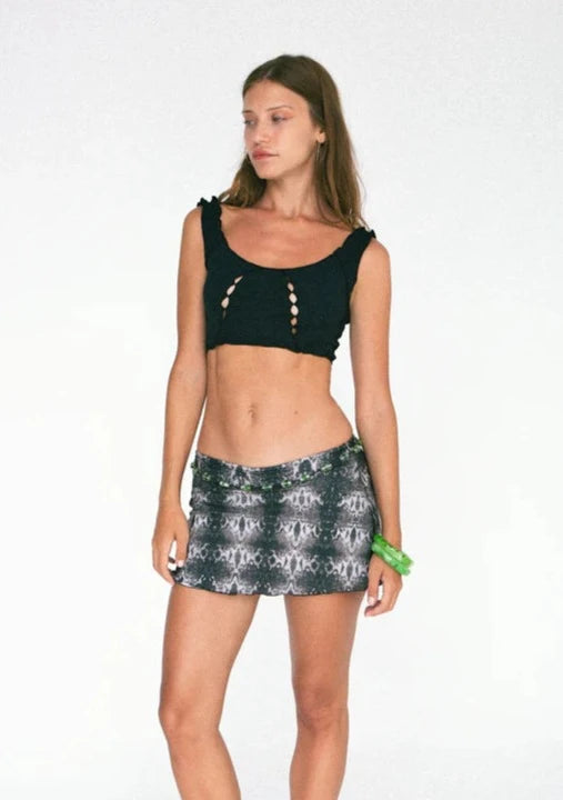 Snake Print Mini Skirt 