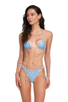Floral print triangle bikini top