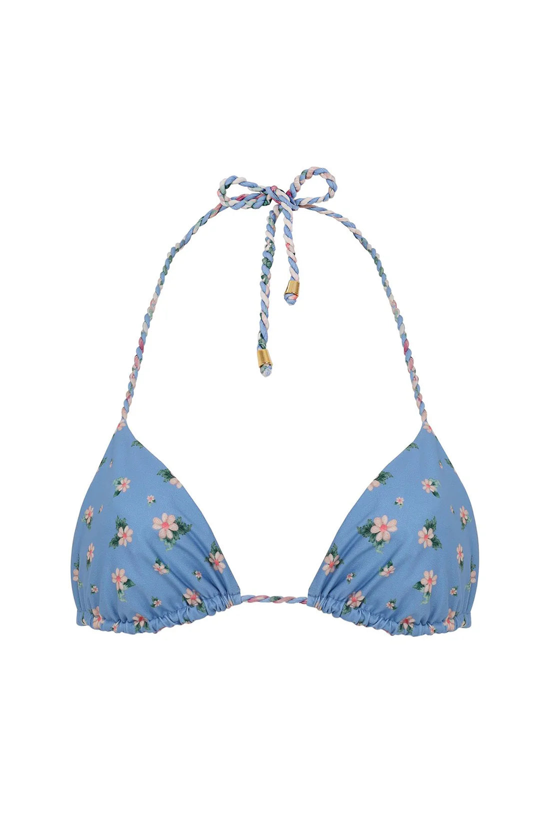 Floral print triangle bikini top