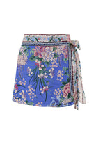 Floral print mini wrap skirt