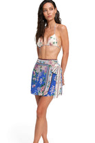 Floral print mini wrap skirt