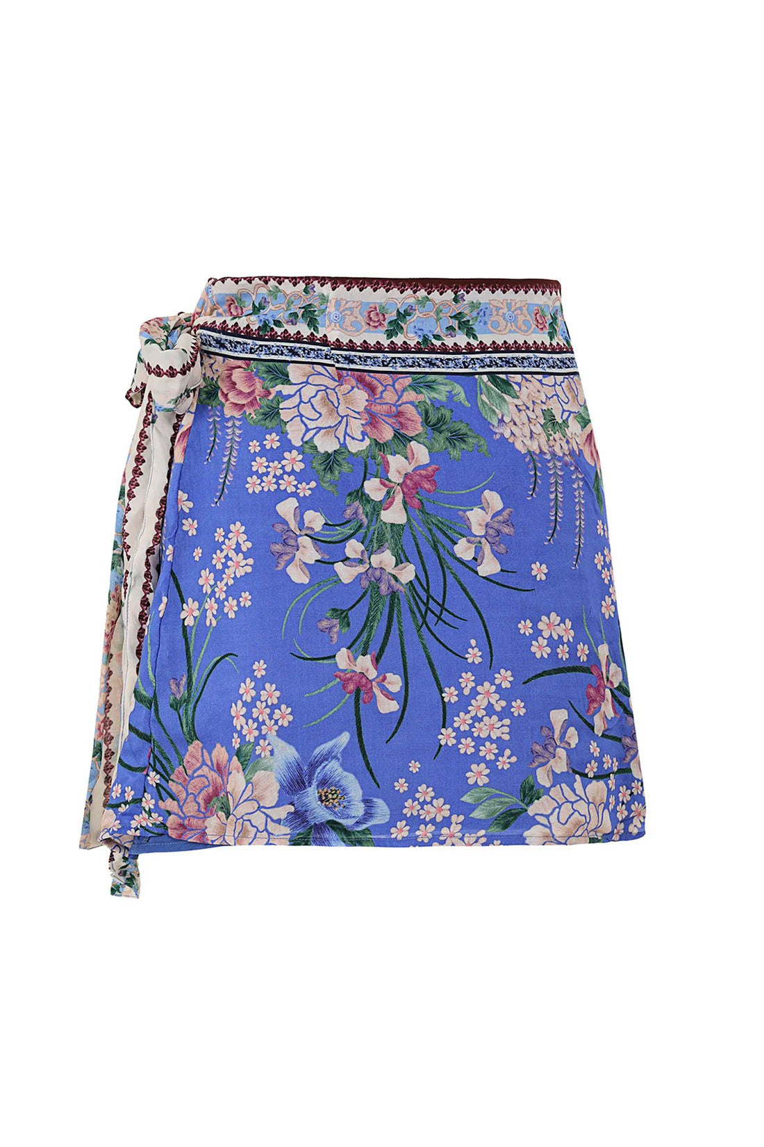 Floral print mini wrap skirt