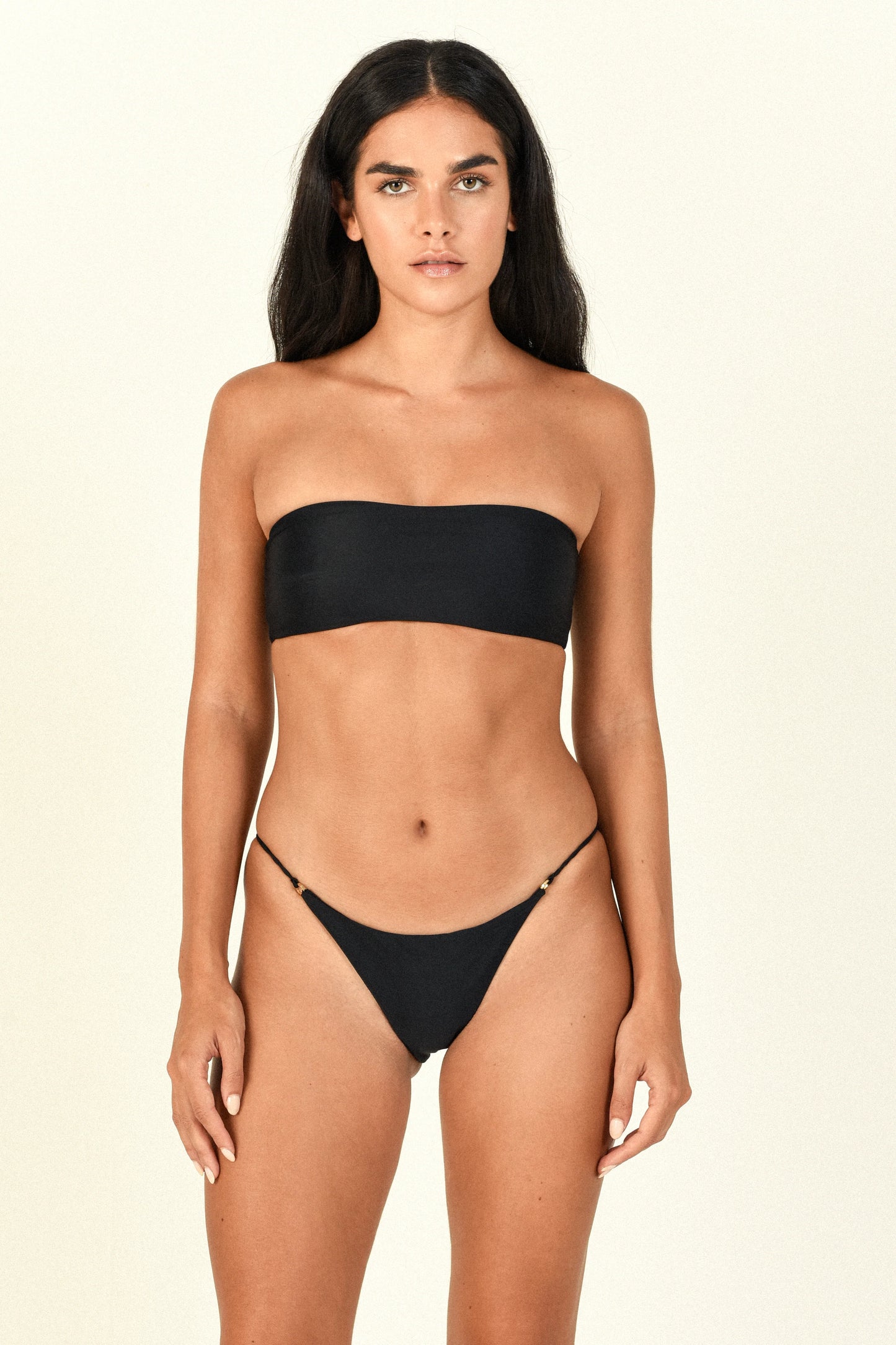Black Strapless Bandeau Bikini Top