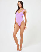 Open Back Lavender Underwire One Piece