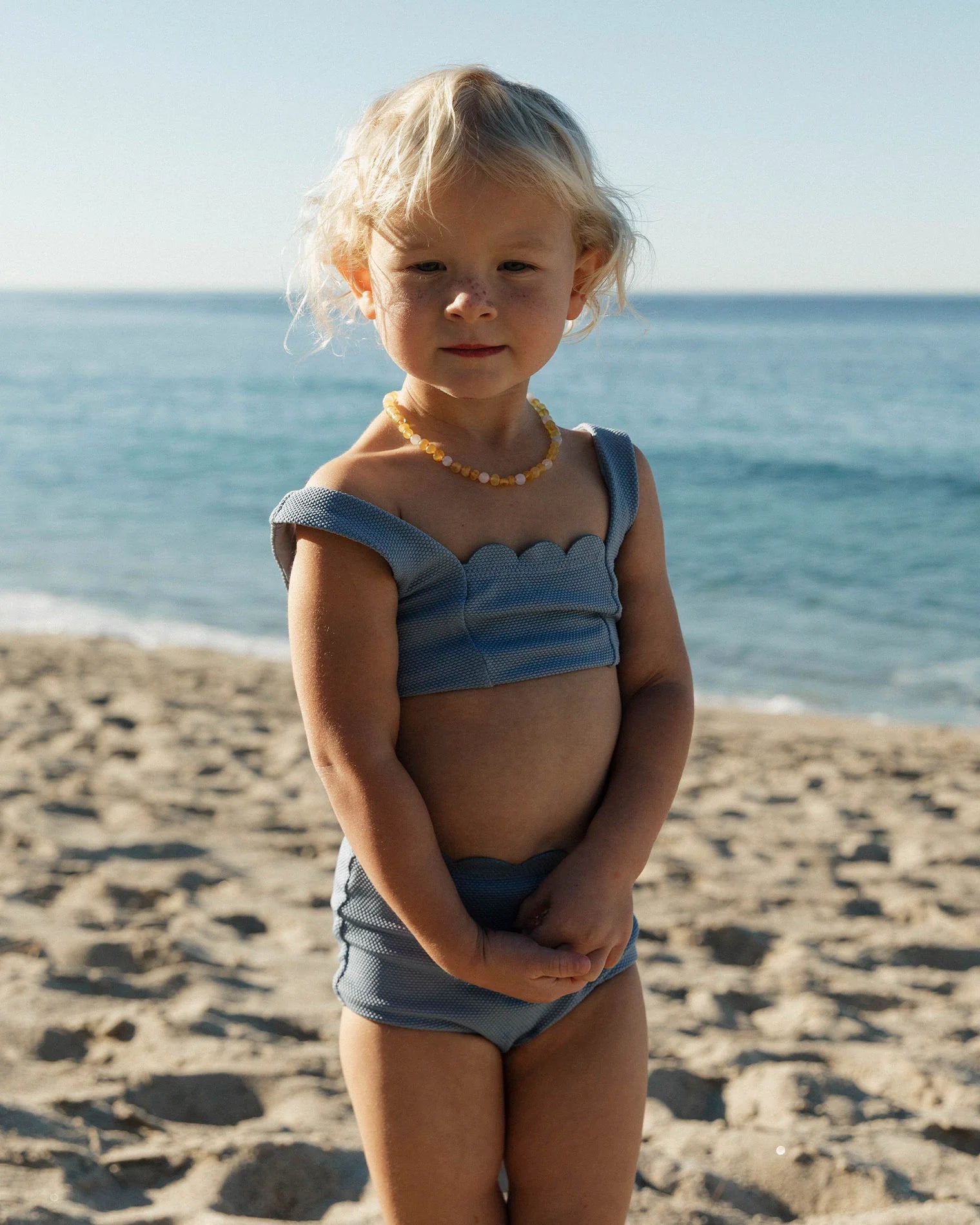 Girls' two piece bikini in light blue