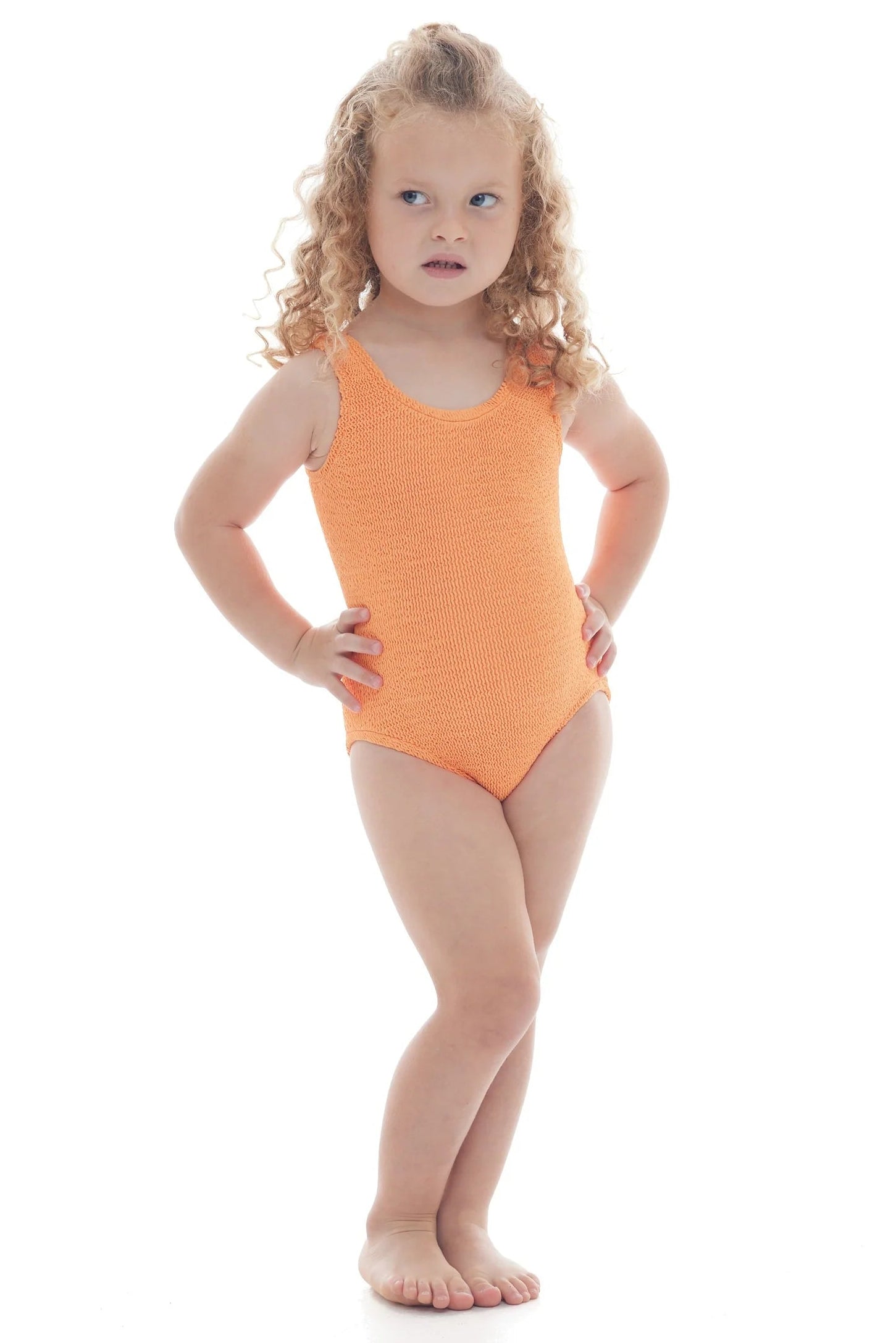 Orange girls one piece