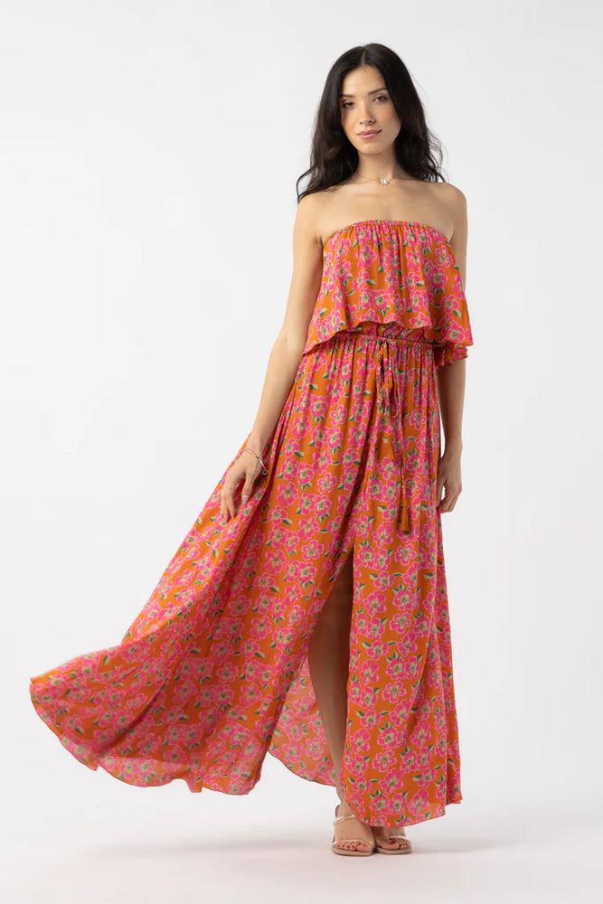 Bright Floral Print Maxi Dress
