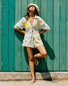 Beachy Print Linen Shorts