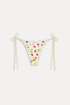 Tie side bottom with multicolor fruit print