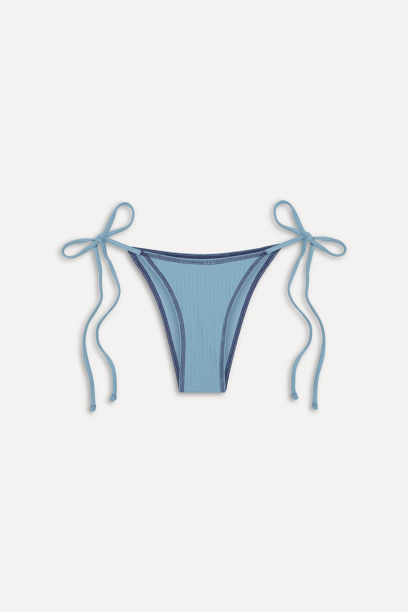 Ribbed tie side bottom in light blue
