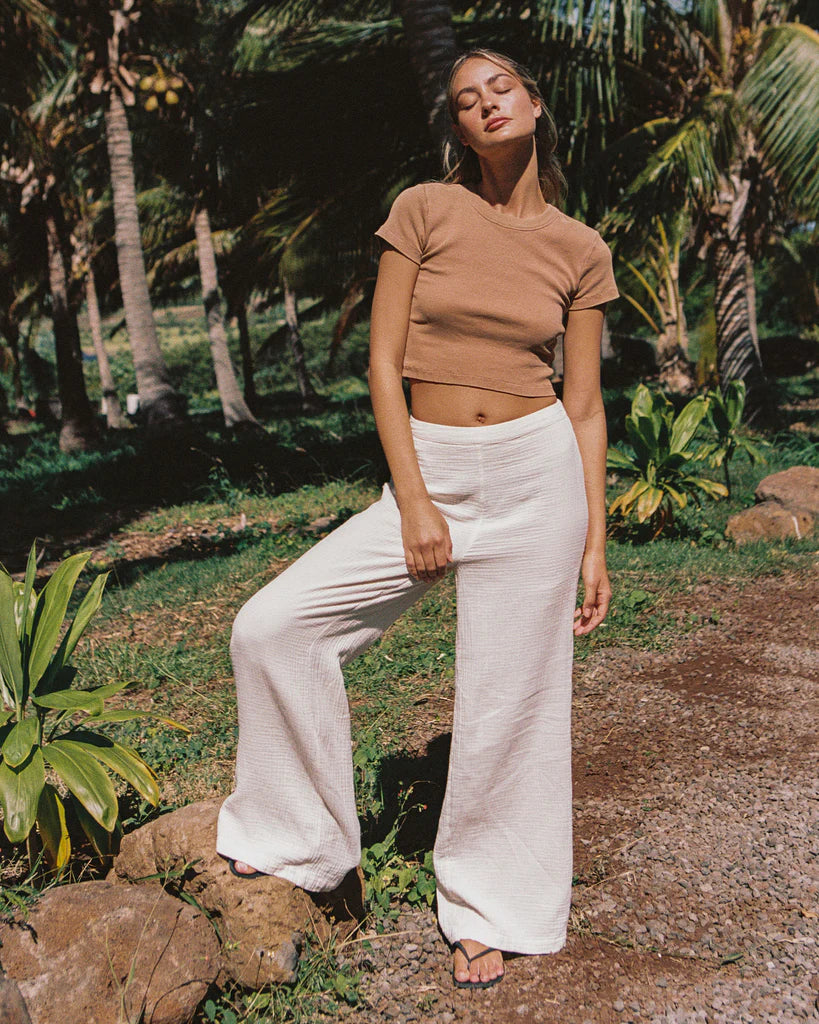 Deep Plunging Cotton Crop Top 