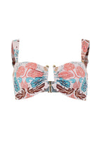 Multicolor beaded bandeau bikini top