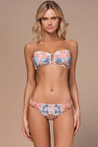 Multicolor beaded bandeau bikini top