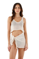 Short knit cotton/hemp blend sarong 