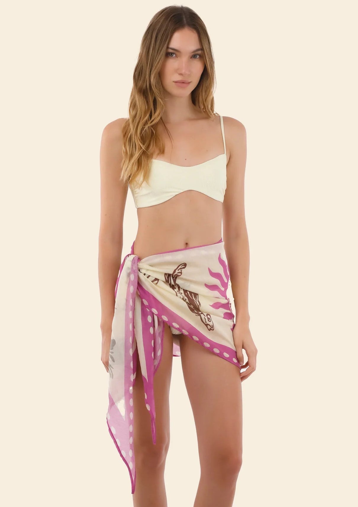 Mini wrap sarong in colorful print