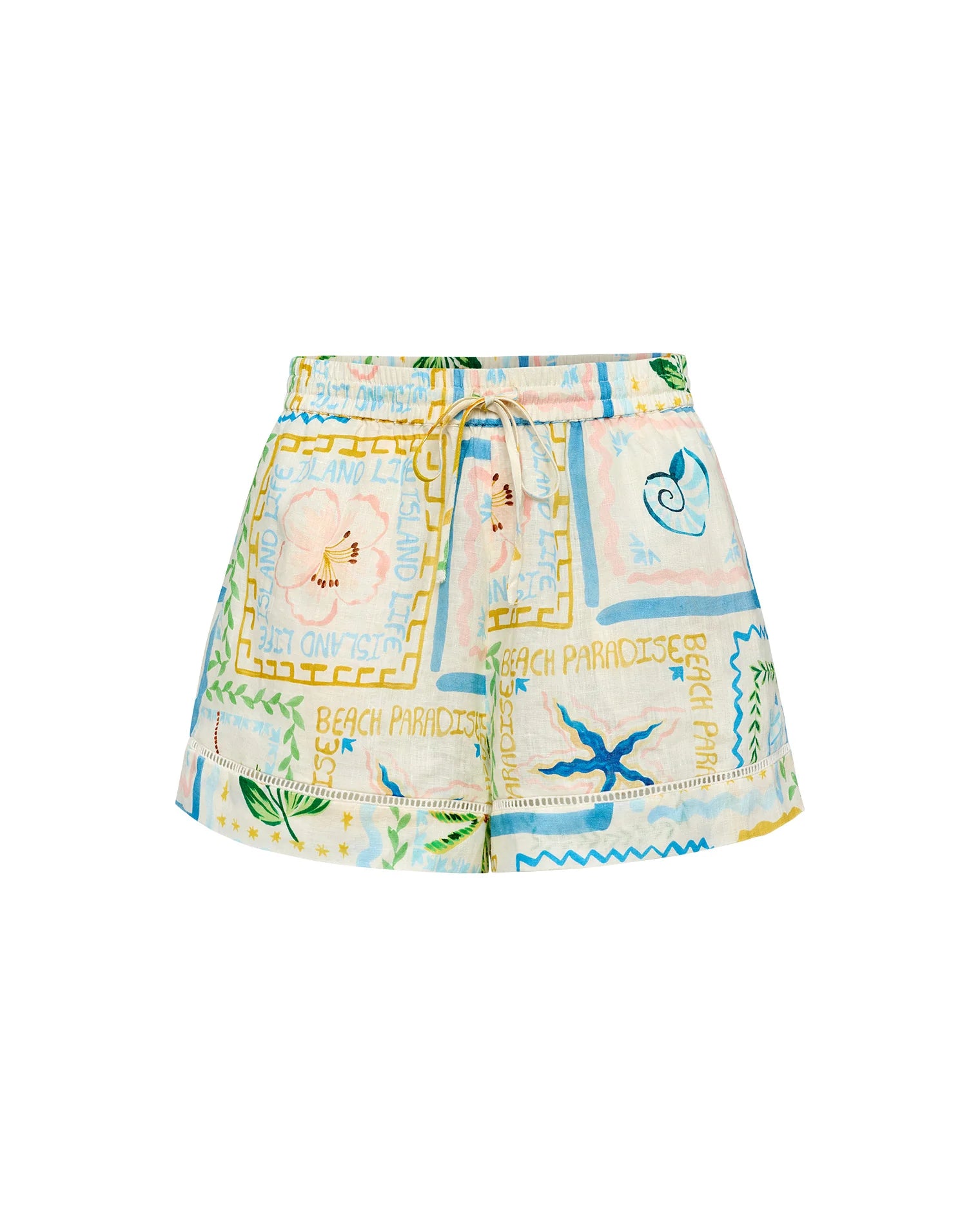 Beachy Print Linen Shorts