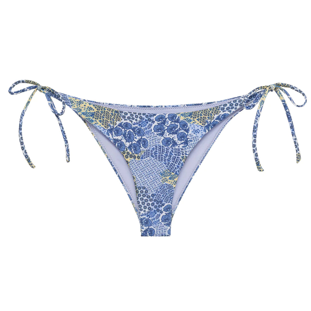 Bright Blue Floral Print Bikini Bottom