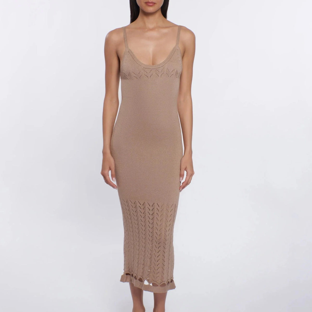 Light Brown Knit Midi Dress – Xandra Swimwear, LLC