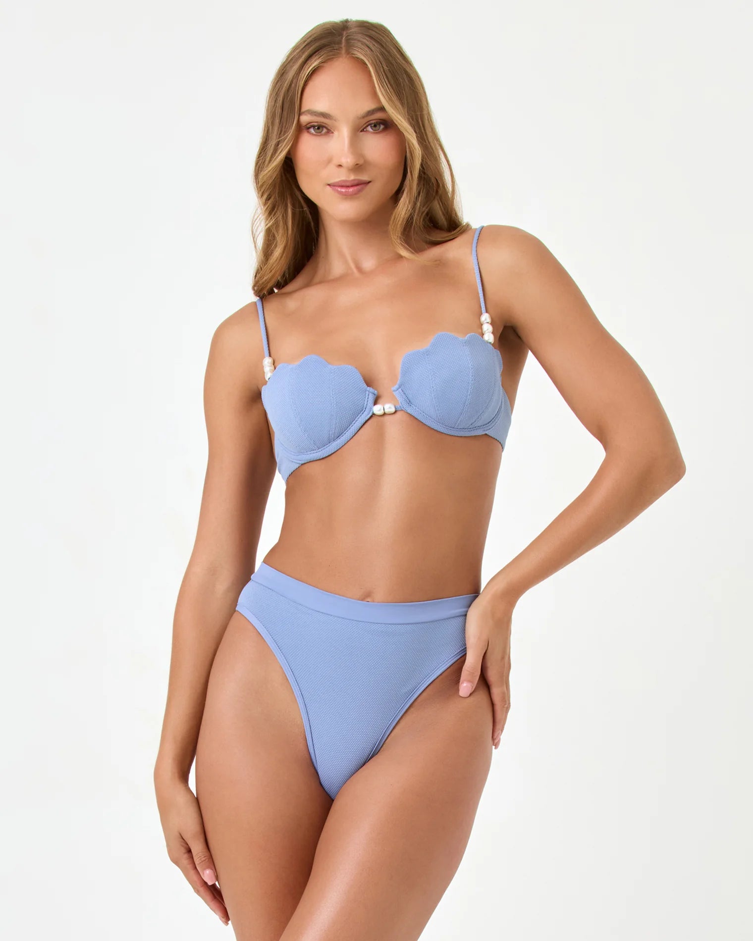 Textured High Waist Bikini Bottom