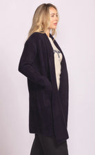 Long winter jacket in dark blue