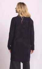 Long winter jacket in dark blue