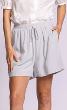 Light blue drawstring shorts