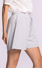 Light blue drawstring shorts