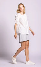 Light blue drawstring shorts