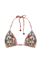 Reversible multicolor triangle bikini top