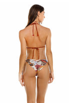 Tie side bottom in multicolor print