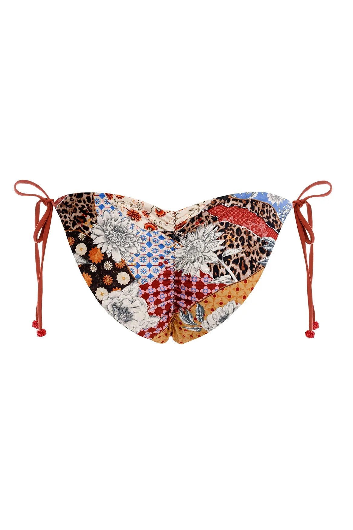 Tie side bottom in multicolor print