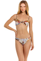 Full coverage bottom with multicolor print that reverses to cheetah print