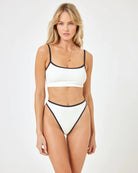 Off White Ribbed Bralette 