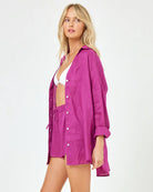 Colorful Tie Front Linen Shorts