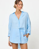 Sky Blue Collared Coverup