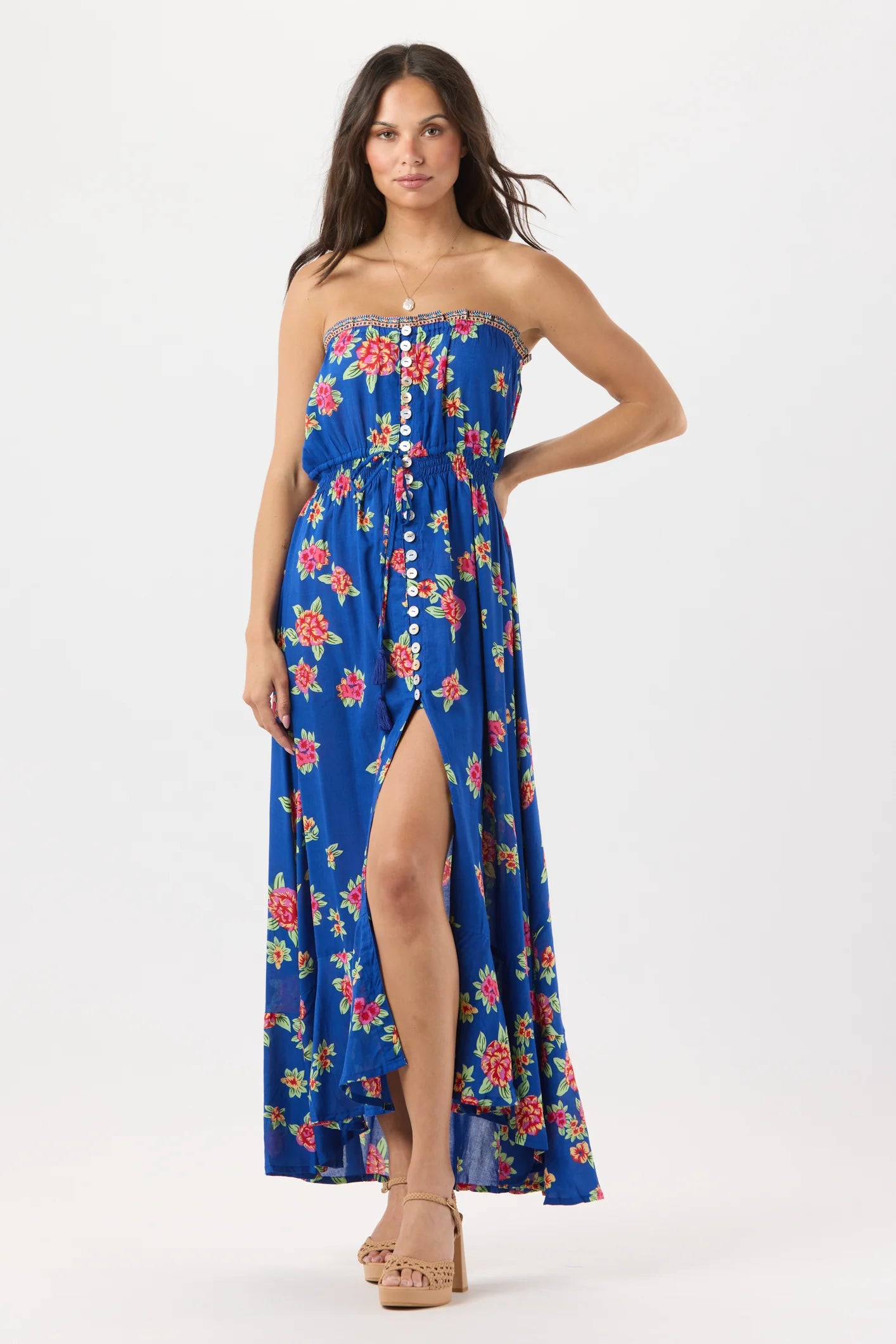 Hawaiian Print Maxi Dress