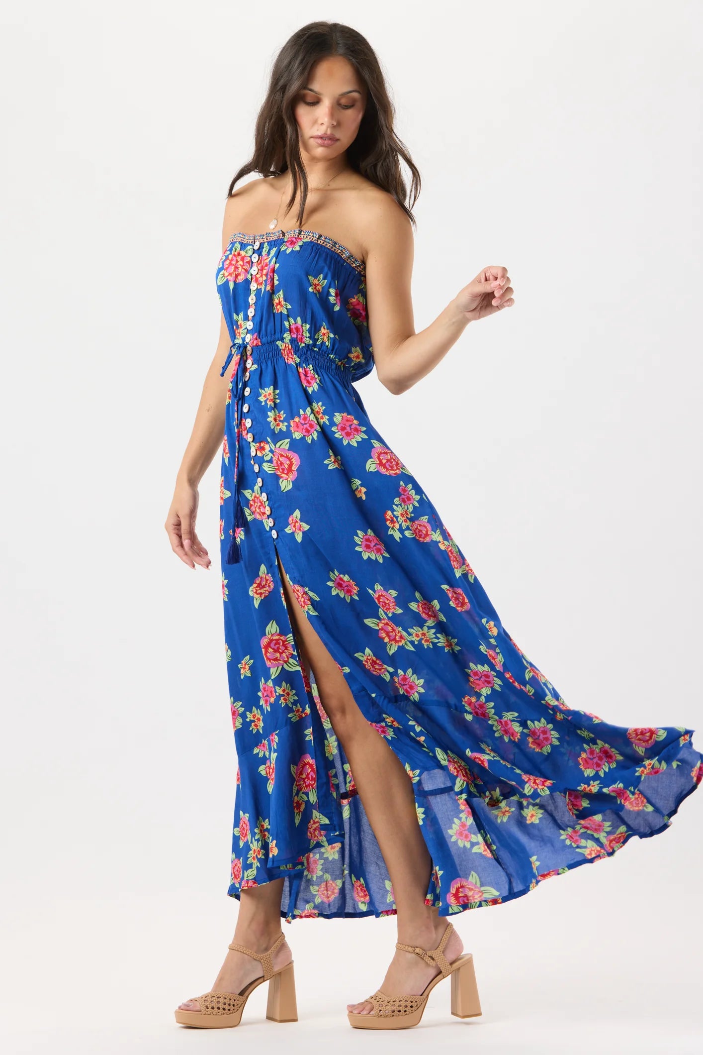 Hawaiian Print Maxi Dress