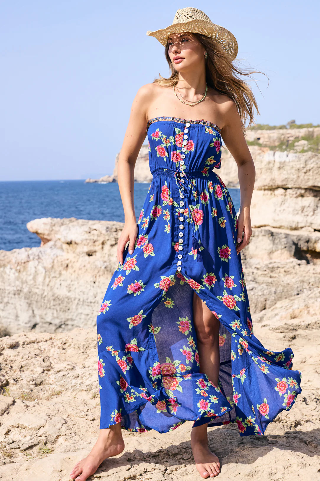 Hawaiian Print Maxi Dress