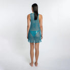 Blue Knit Coverup Mini Dress 