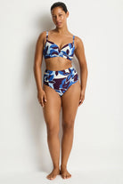 High Waist Gathered Side Bikini Bottom
