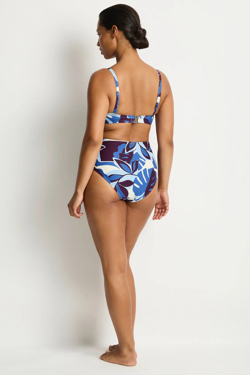High Waist Gathered Side Bikini Bottom