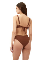 Underwire top with adjustable straps in brown