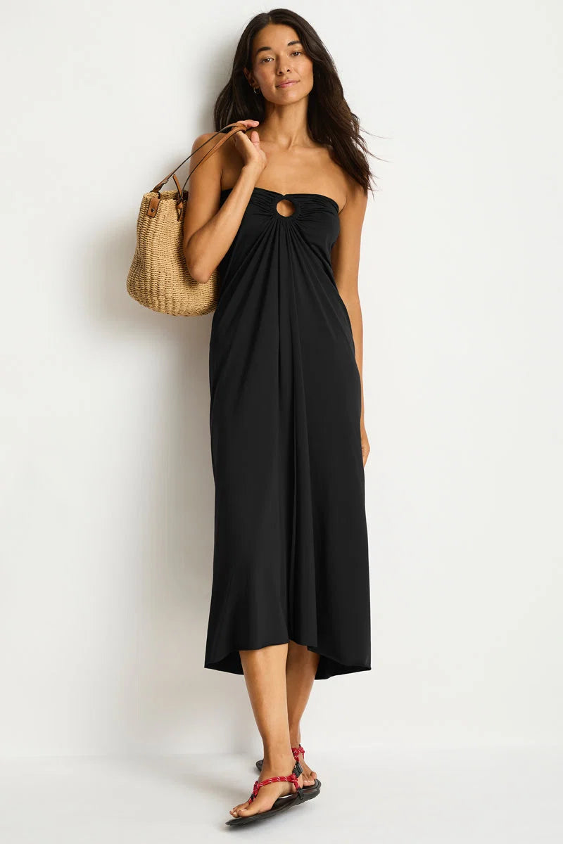 Black Ring Detailed Maxi Skirt