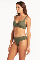 Dark Green Underwire Bra Top